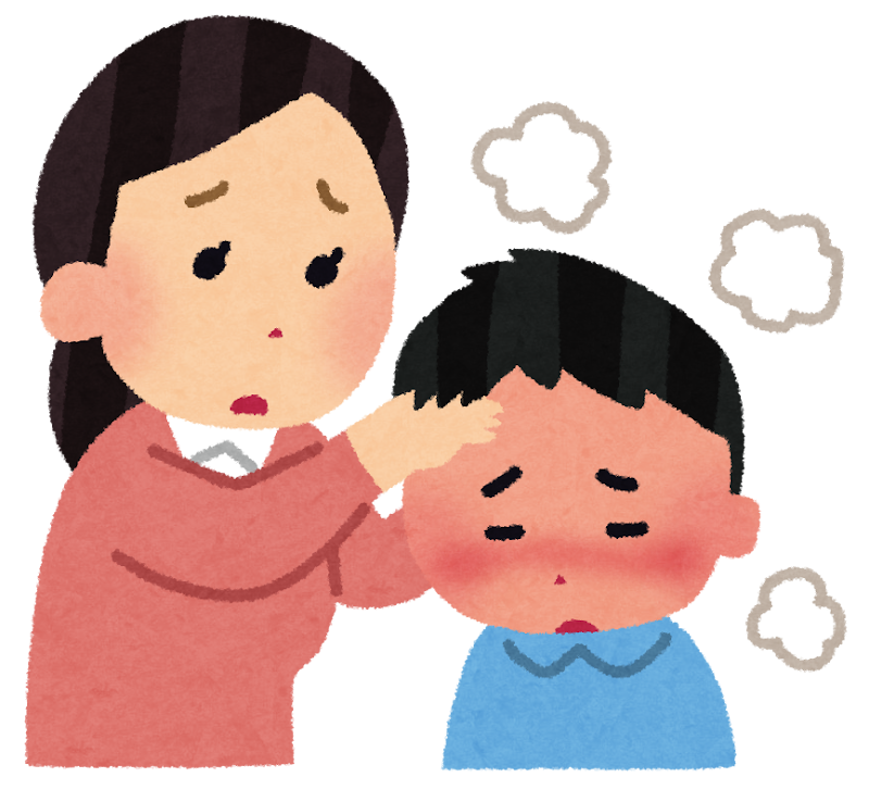 夜のキャンプサイトと子ども